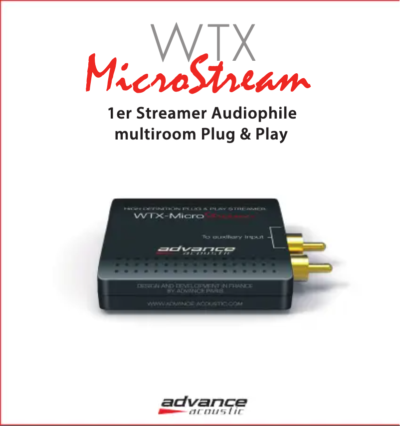 Page 1 de la notice Manuel utilisateur Advance WTX-MicroStream