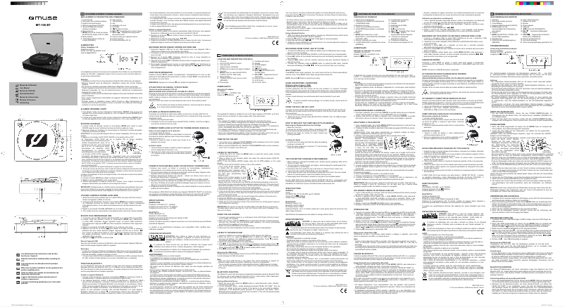 Page n°1 - Manuel utilisateur Muse MT-106 BT