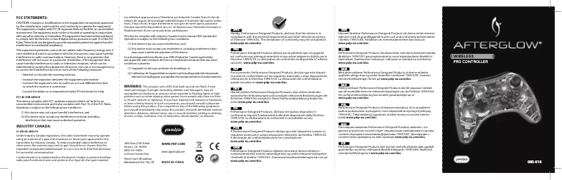 Page n°1 - Manuel utilisateur PDP Afterglow Wireless Pro