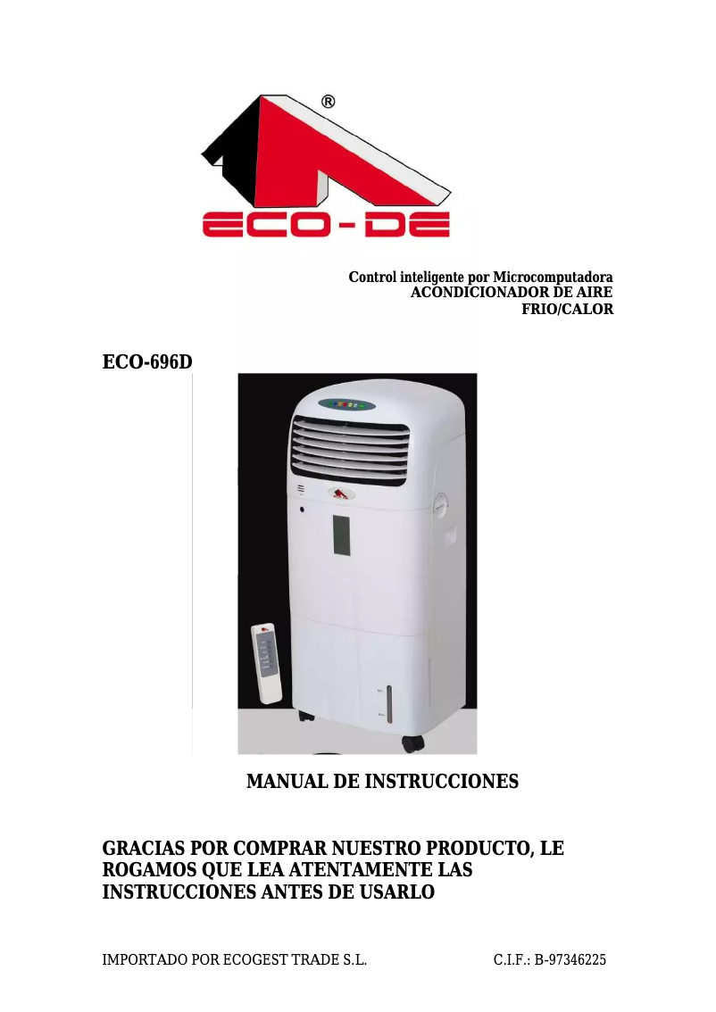 Image de la première page du manuel de l'appareil ECO-696D