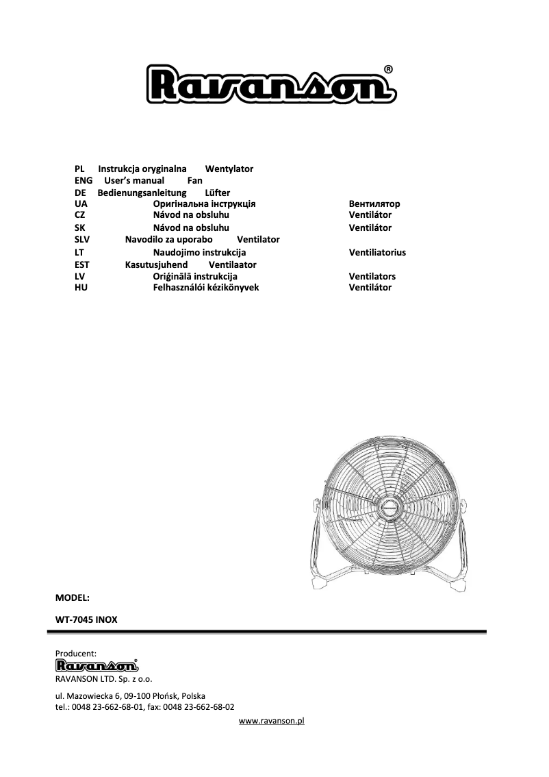 Image de la première page du manuel de l'appareil WT-7045