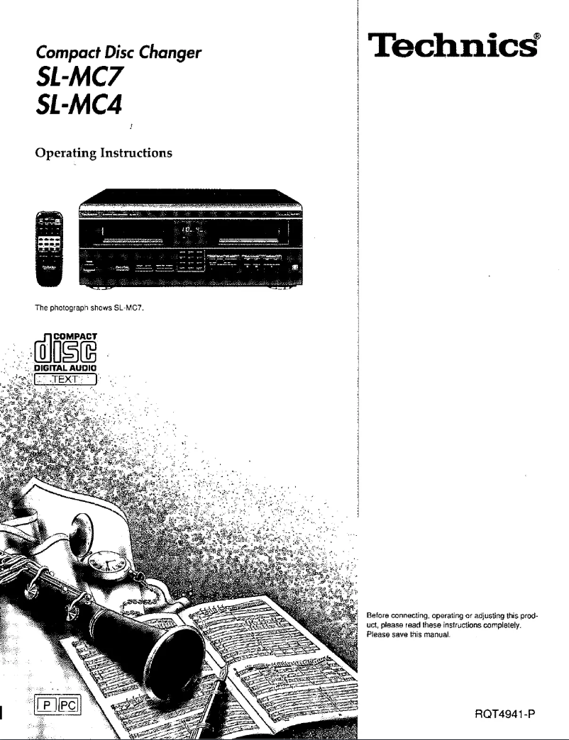 Page 1 de la notice Manuel utilisateur Technics SL-MC4