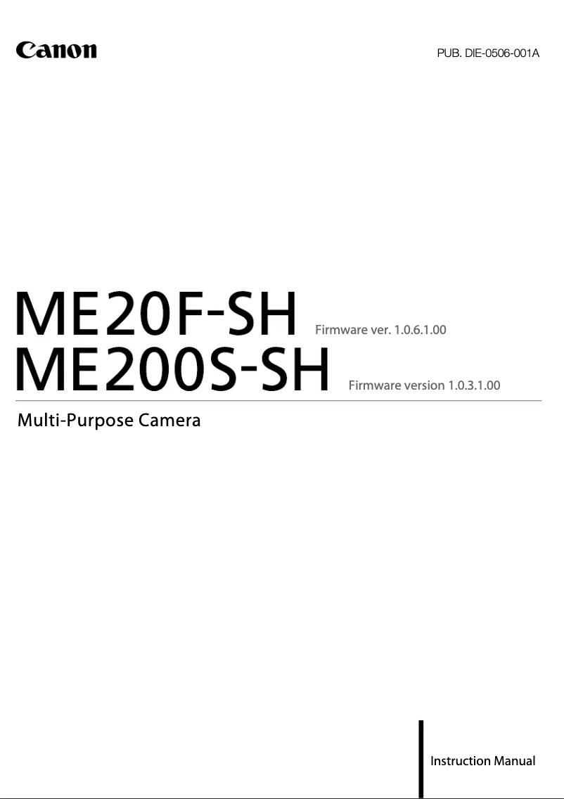 Image de la première page du manuel de l'appareil ME20F-SH