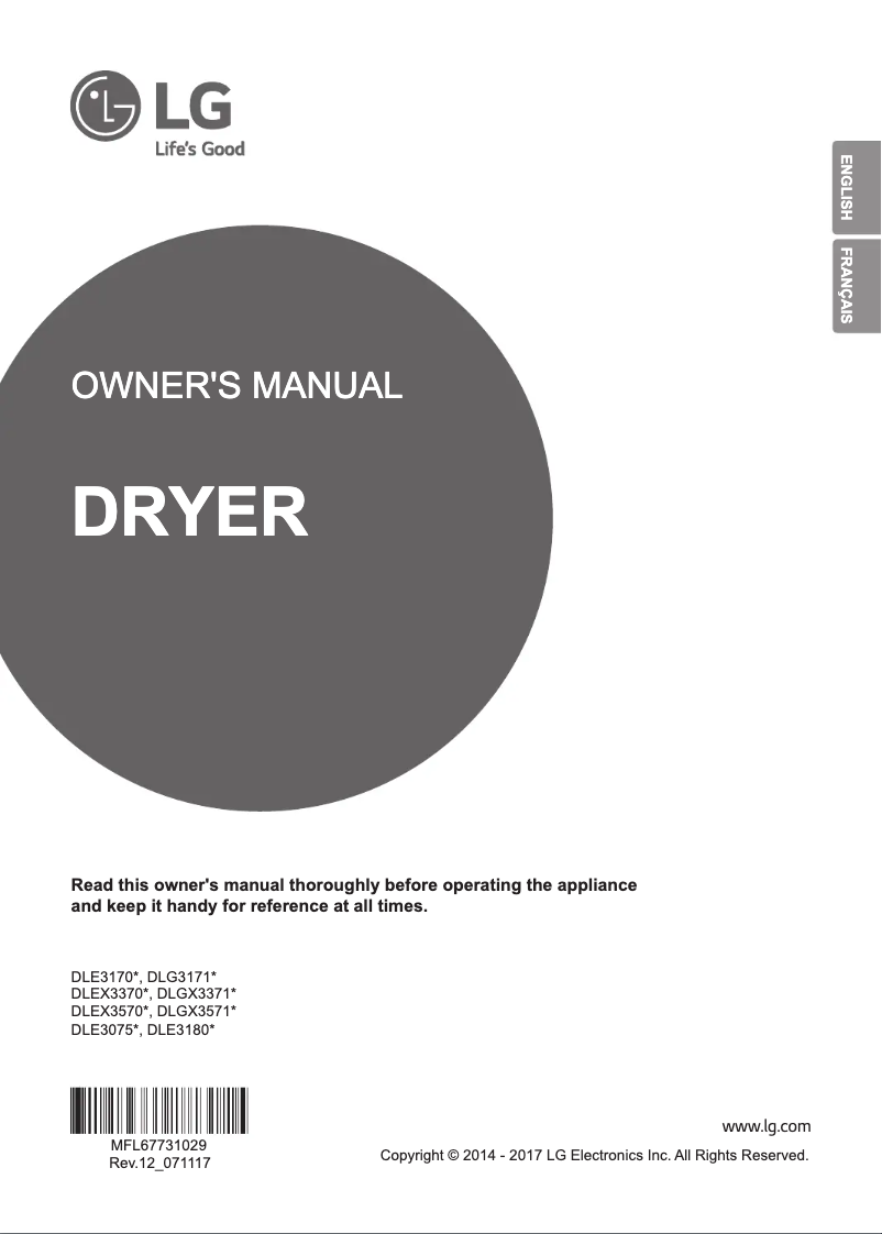 Page n°1 - Manuel utilisateur LG DLEX3570V