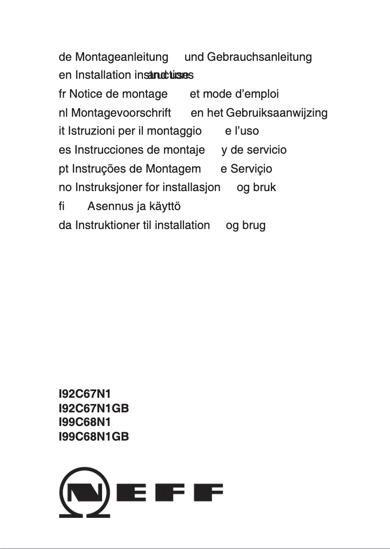 Page n°1 - Mode d'emploi Neff I92C67N1