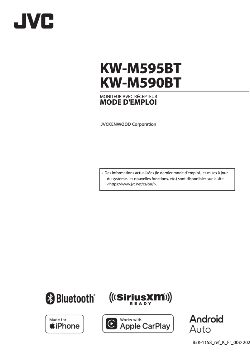 Page 1 de la notice Manuel utilisateur JVC KW-M595BT