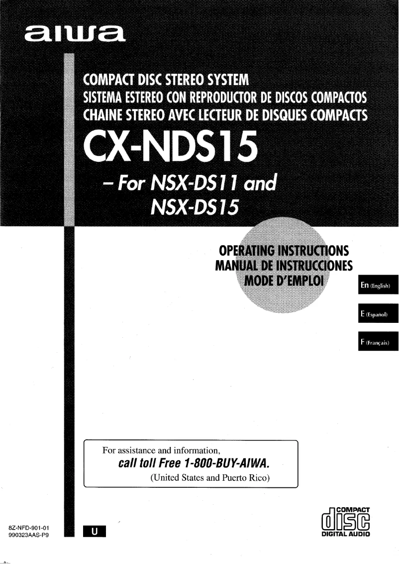 Image de la première page du manuel de l'appareil NSX-DS15