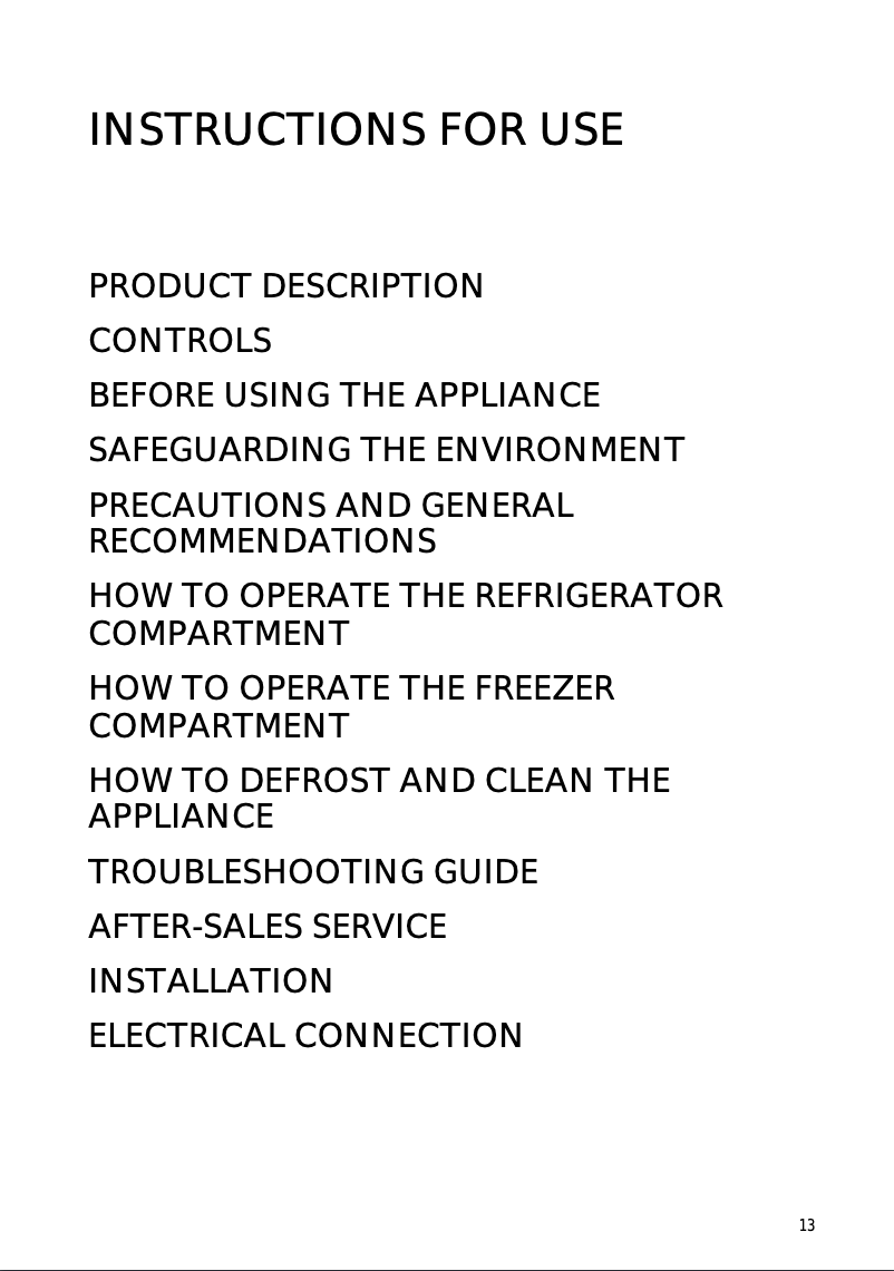 Page 1 de la notice Manuel utilisateur Smeg FR 205 APL