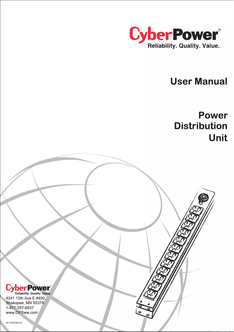 Page 1 de la notice Manuel utilisateur CyberPower PDU20BVHVT16F
