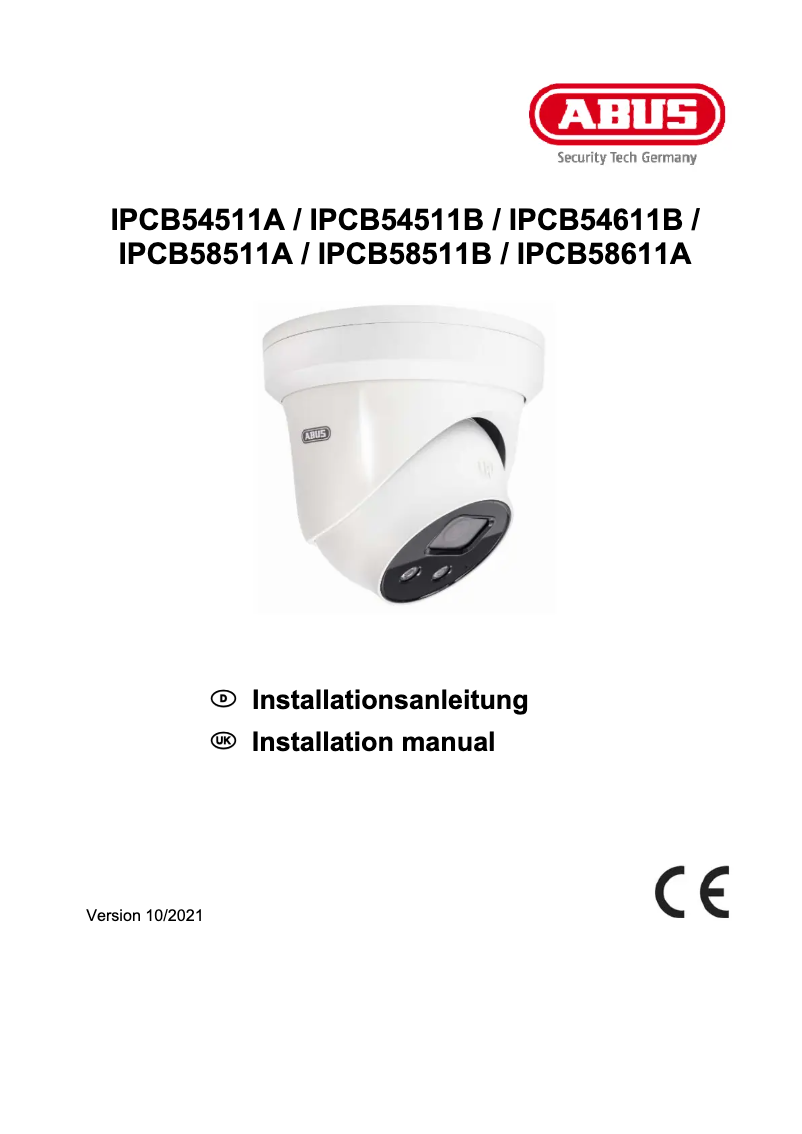 Page n°1 - Guide d'installation Abus IPCB54611B