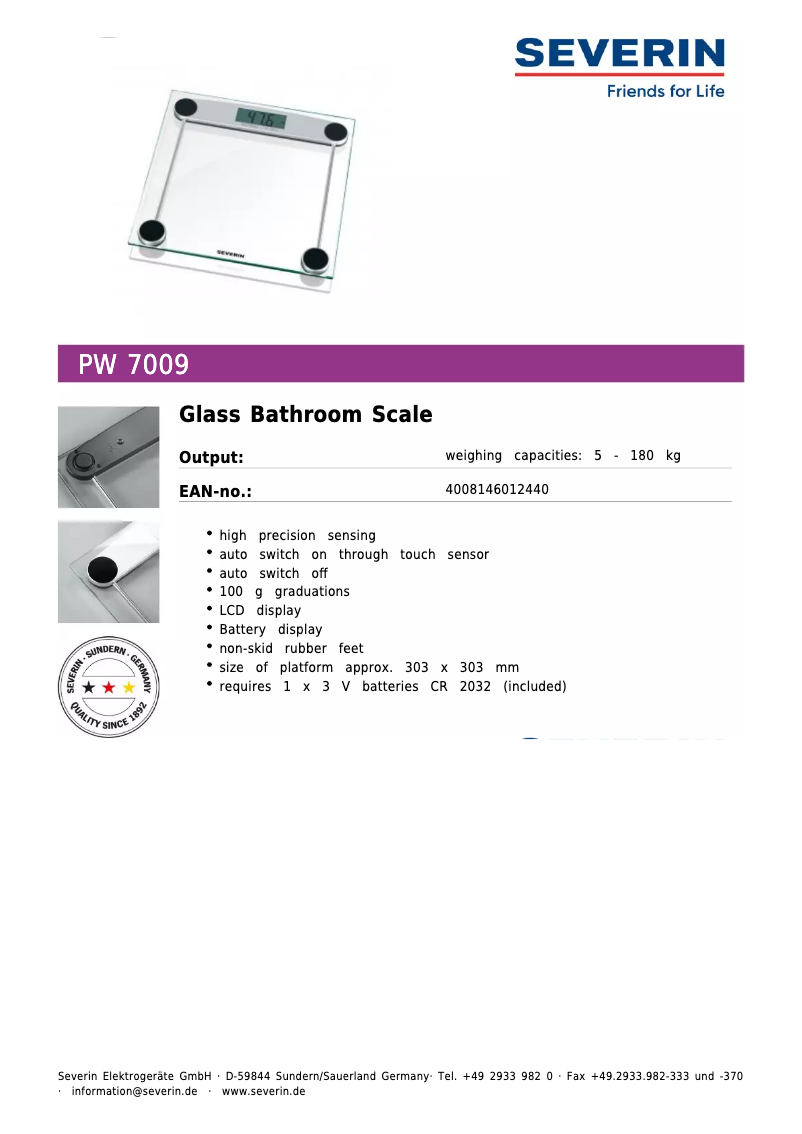 Image de la première page du manuel de l'appareil PW 7009