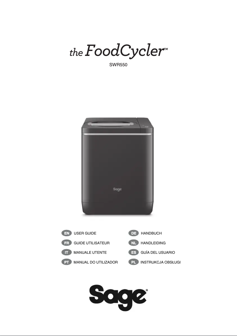 Page n°1 - Manuel utilisateur Sage the FoodCycler SWR550