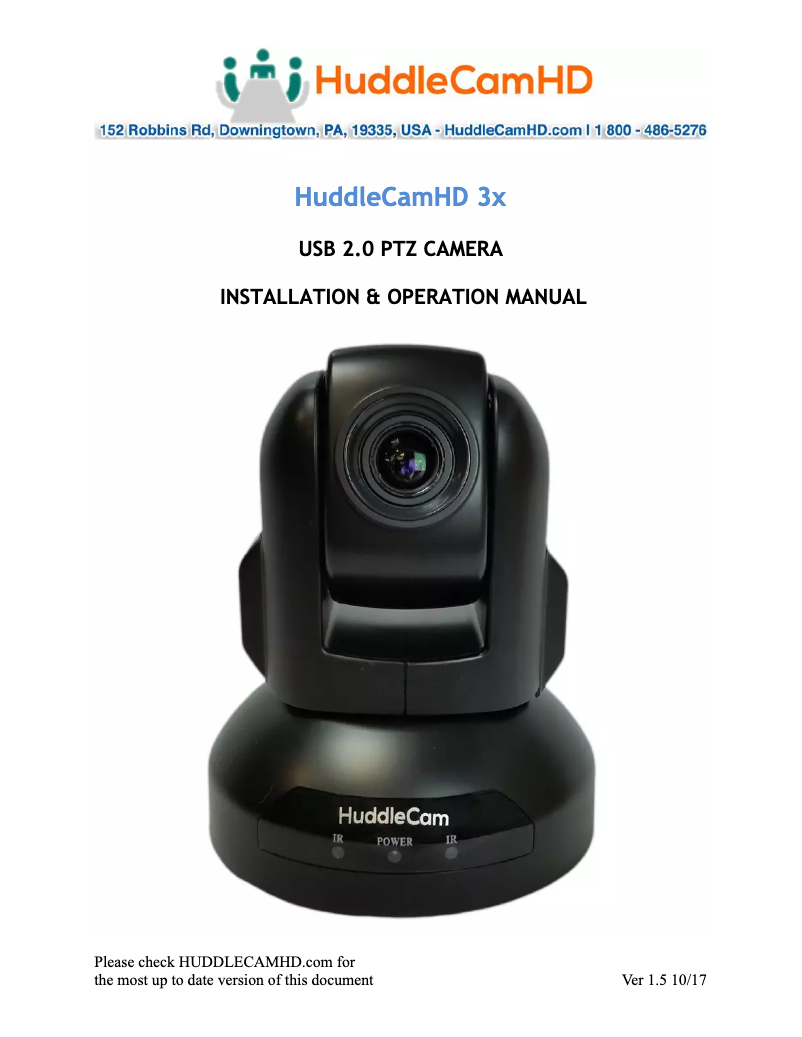 Page n°1 - Manuel utilisateur HuddleCamHD 3X-G2