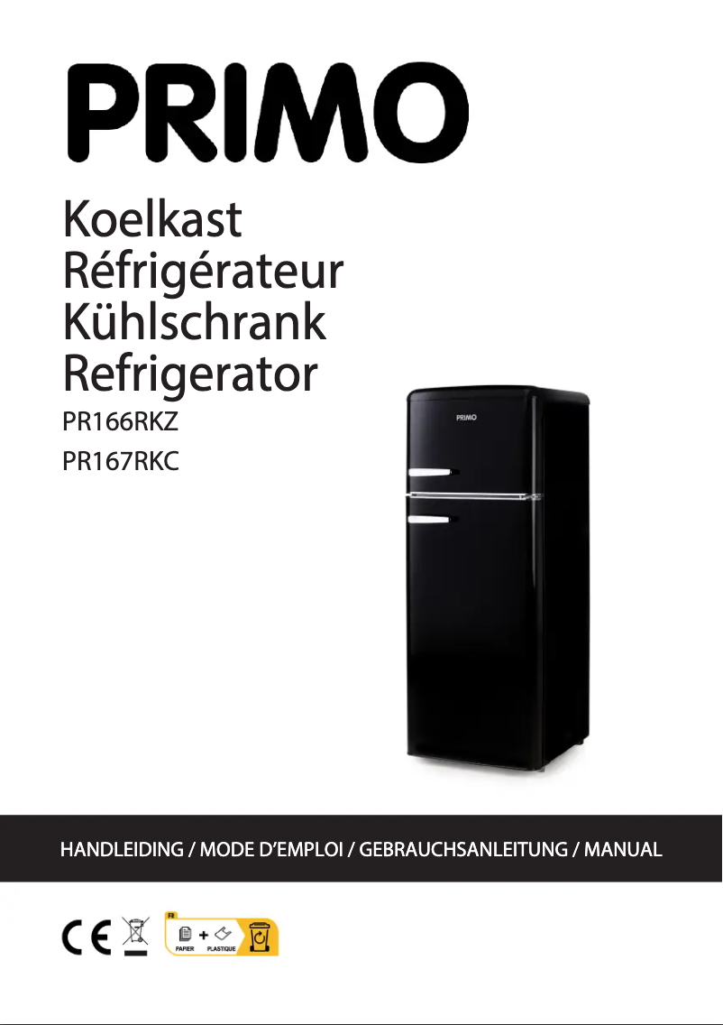 Page 1 de la notice Manuel utilisateur Primo PR166RKZ