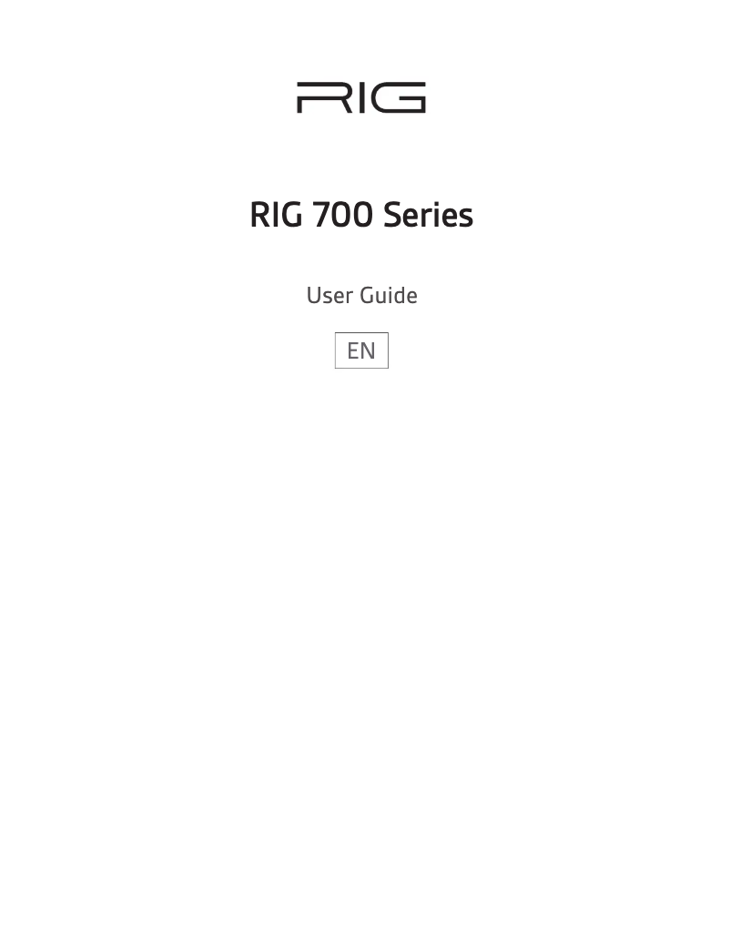Image de la première page du manuel de l'appareil RIG 700HX Urban Camo