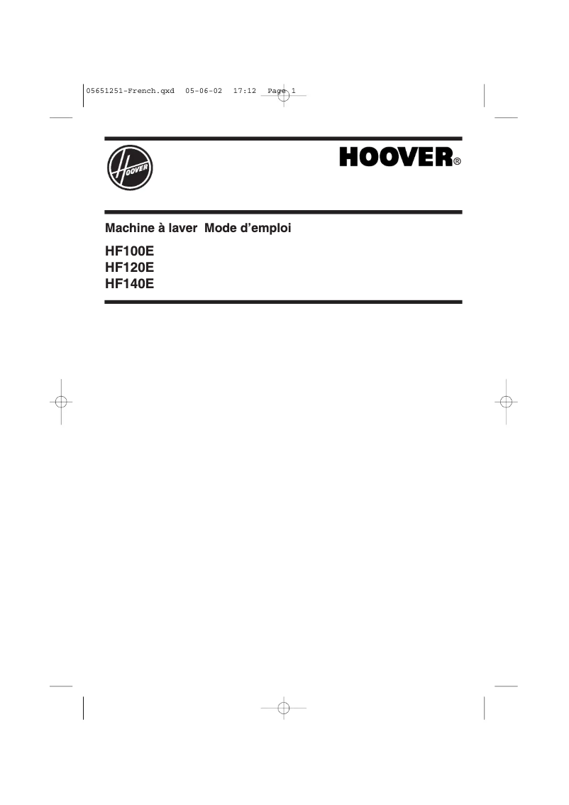 Page n°1 - Manuel utilisateur Hoover HF7 14 E FR