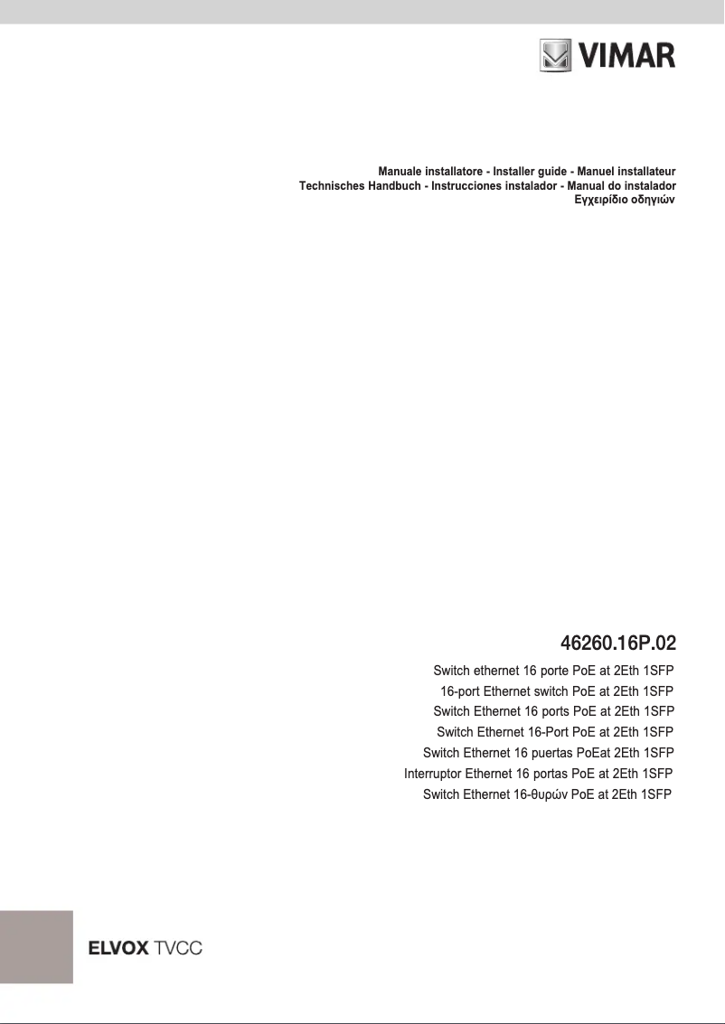 Page n°1 - Manuel utilisateur Vimar ELVOX 46260.16P.02