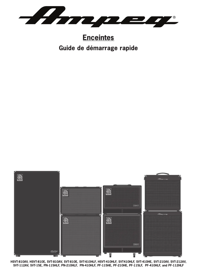 Page n°1 - Guide de démarrage rapide Ampeg SVT-610HLF