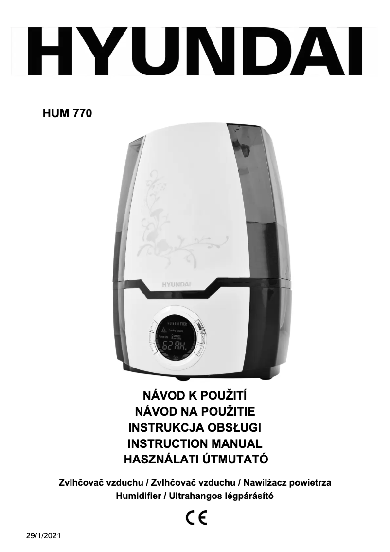 Image de la première page du manuel de l'appareil HUM 770 B