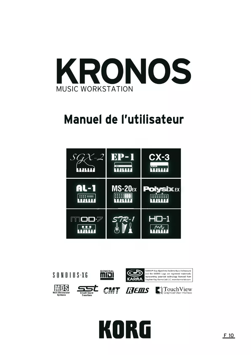 Page 1 de la notice Manuel utilisateur Korg Kronos LS