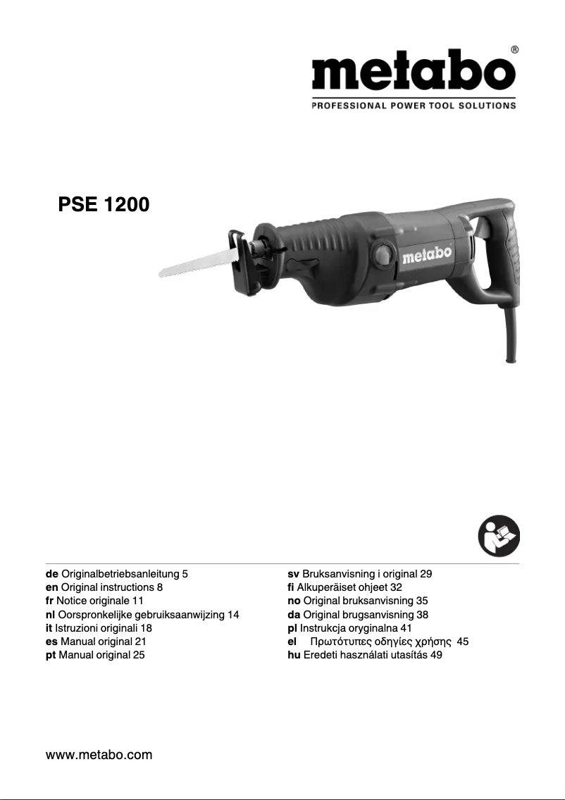 Image de la première page du manuel de l'appareil PSE 1200