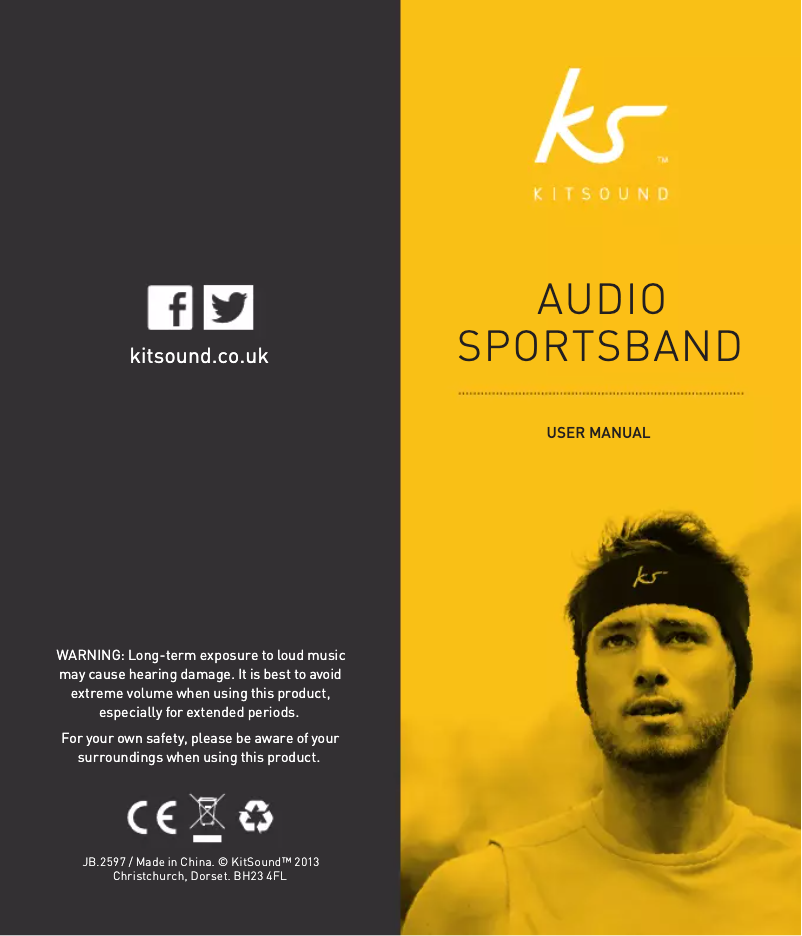 Page n°1 - Manuel utilisateur KitSound Audio Sportsband
