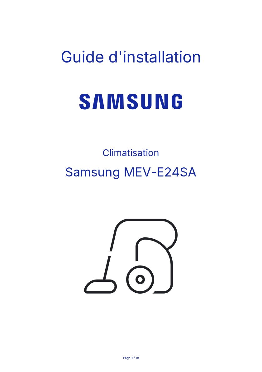 Image de la première page du manuel de l'appareil MEV-E24SA