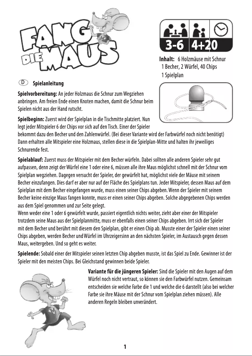 Page 1 de la notice Manuel utilisateur Noris Mouse Trap