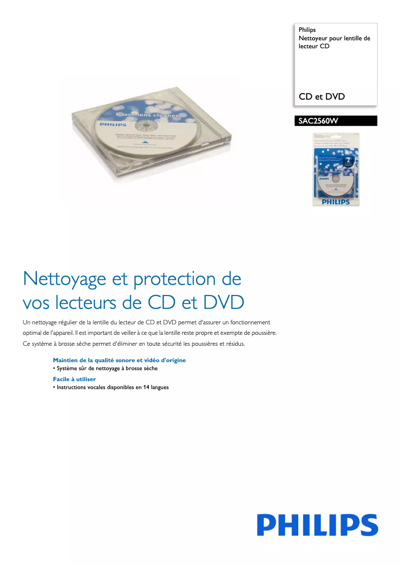 Image de la première page du manuel de l'appareil SAC2560W