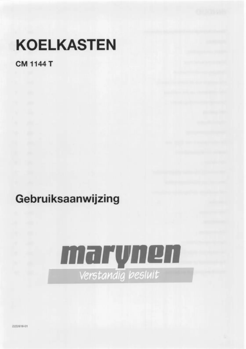 Page 1 de la notice Manuel utilisateur Marijnen CM 1144 T