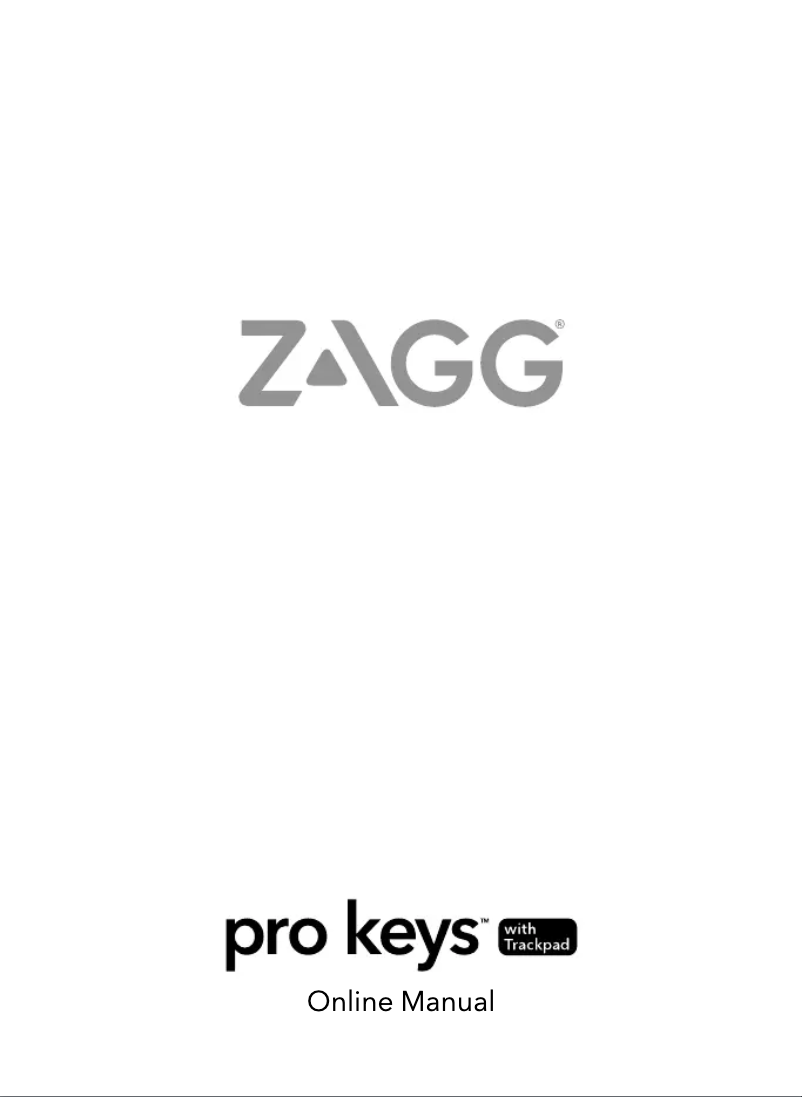 Page 1 de la notice Manuel utilisateur Zagg Pro Keys