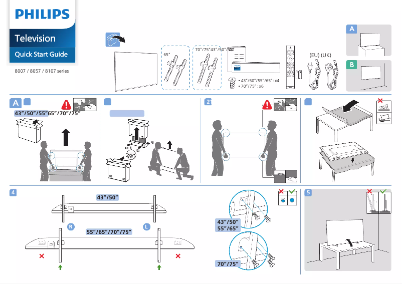 Página 1 del manual Guía de inicio rápido Philips 43PUS8057
