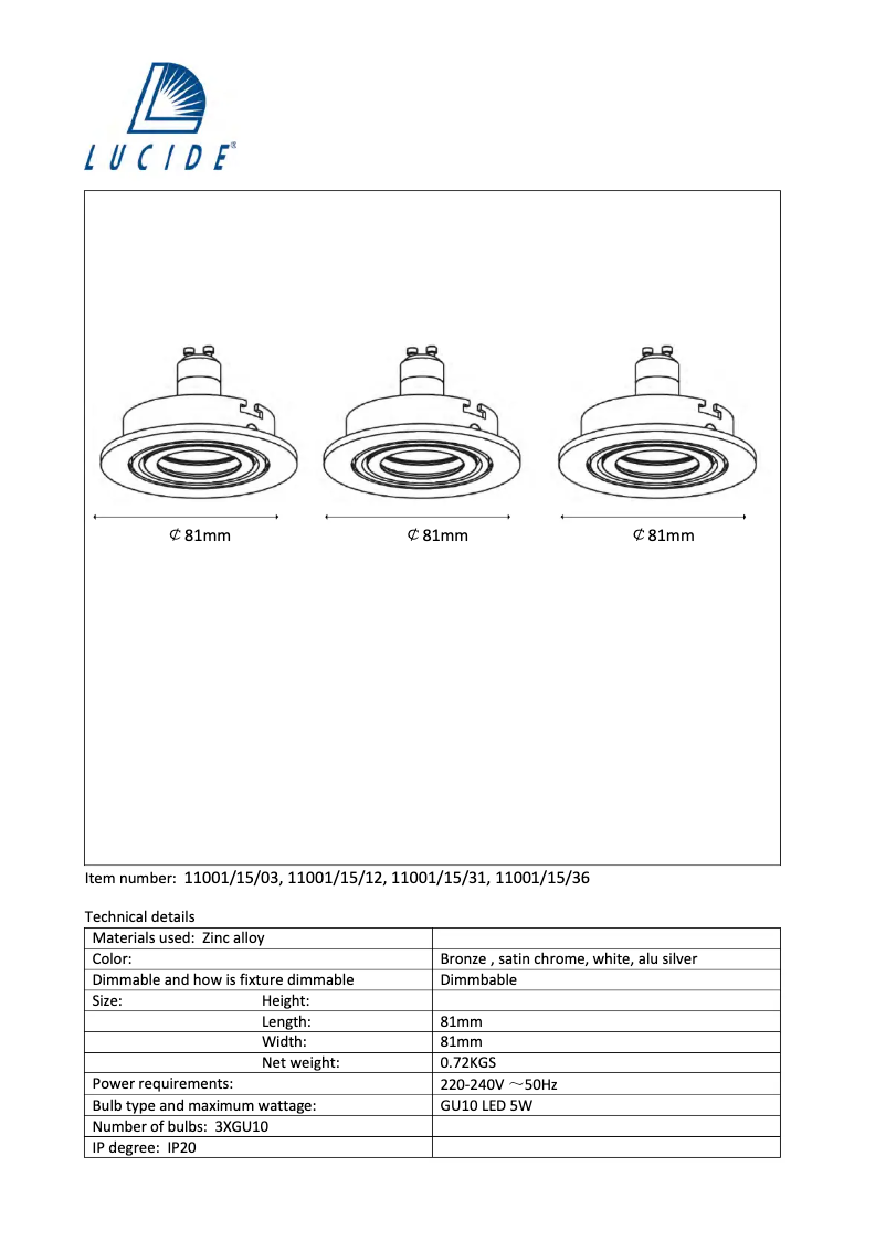 Image de la première page du manuel de l'appareil Focus 11001/15/36