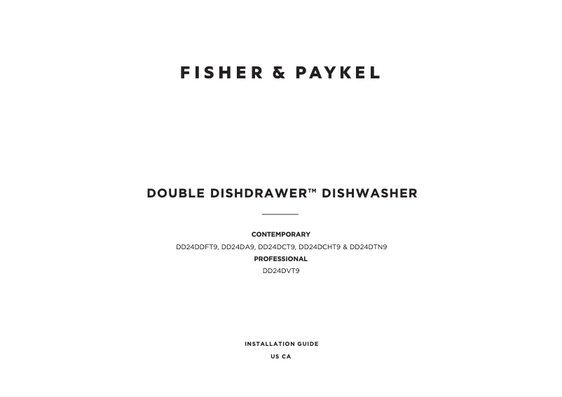 Page n°1 - Guide d'installation Fisher & Paykel DD24DT4NX9