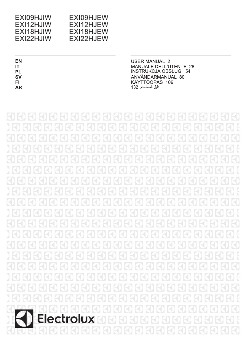 Page 1 de la notice Manuel utilisateur Electrolux EXI09HJEWI