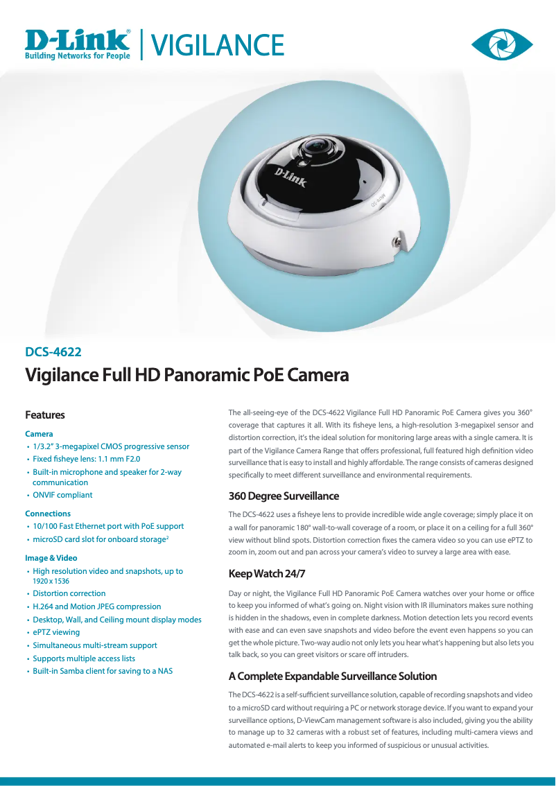 Page n°1 - Fiche technique D-Link DCS-4622