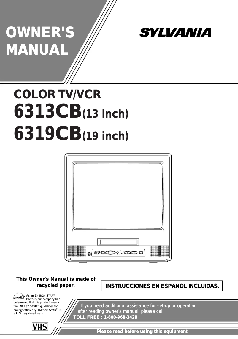 Page 1 de la notice Manuel utilisateur Sylvania 6319CB