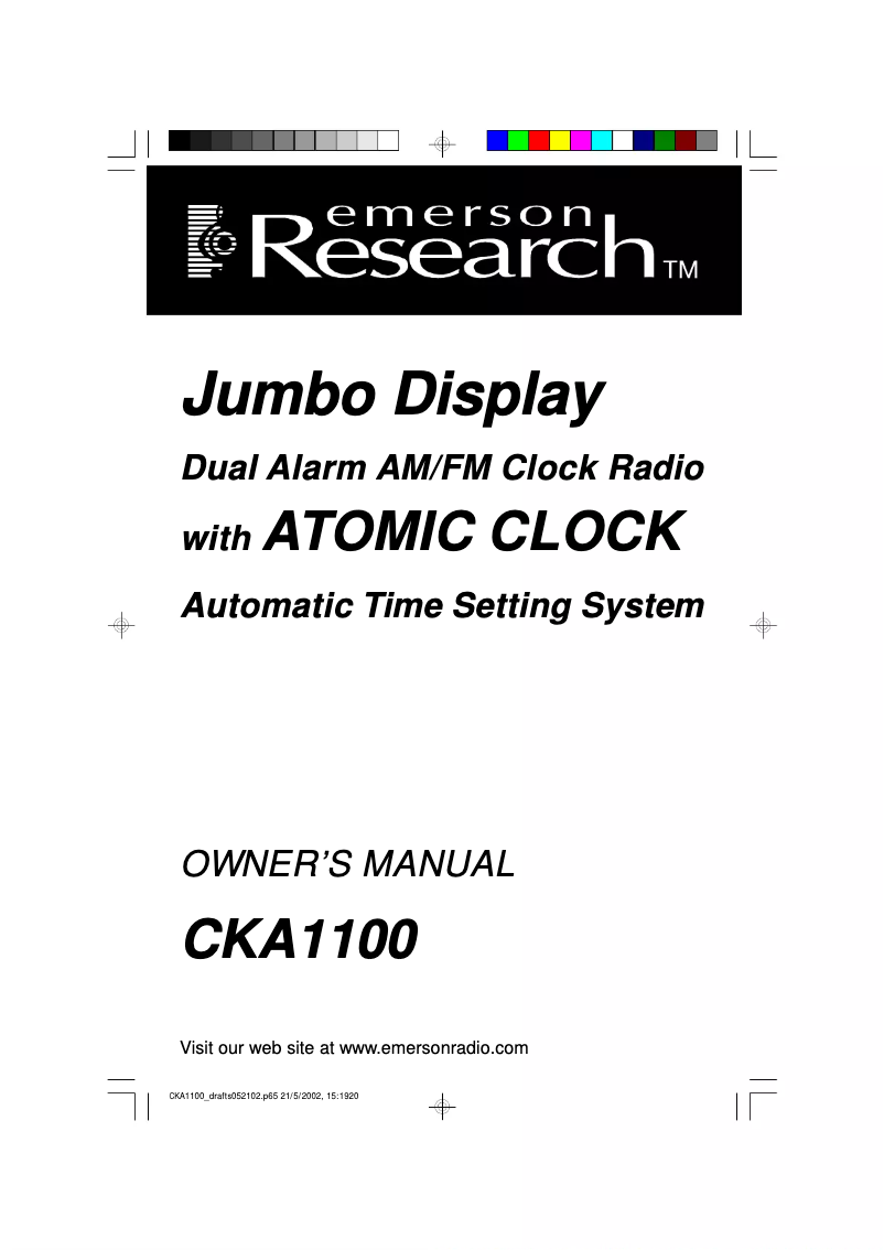Page n°1 - Manuel utilisateur Emerson CKA1100