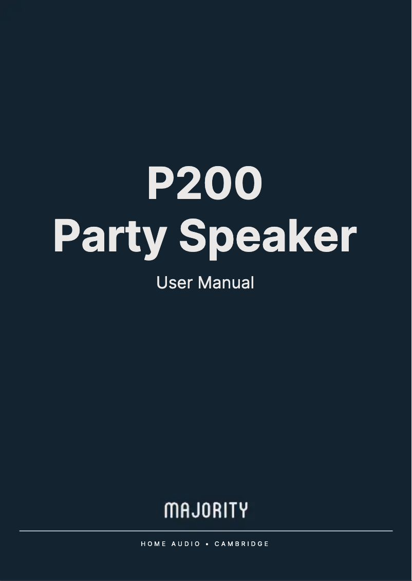 Page 1 de la notice Manuel utilisateur Majority P200