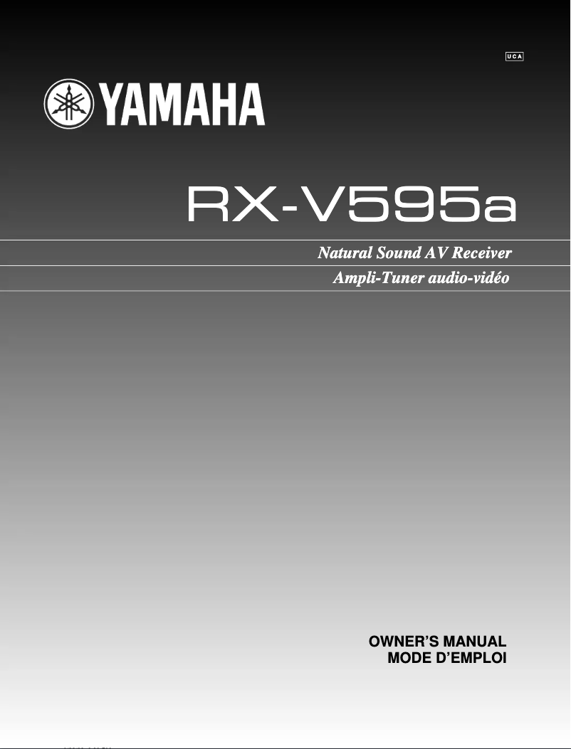 Page 1 de la notice Manuel utilisateur Yamaha RX-V595A