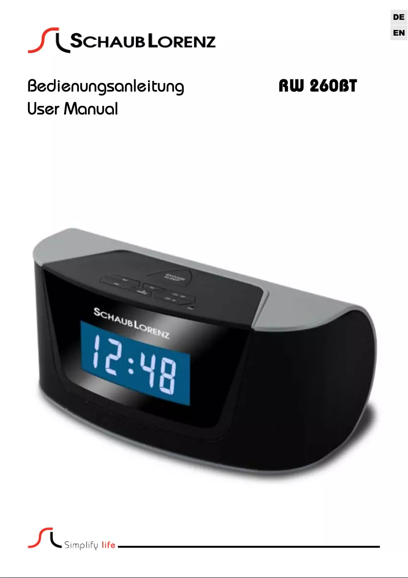 Page 1 de la notice Manuel utilisateur Schaub Lorenz RW 260BT