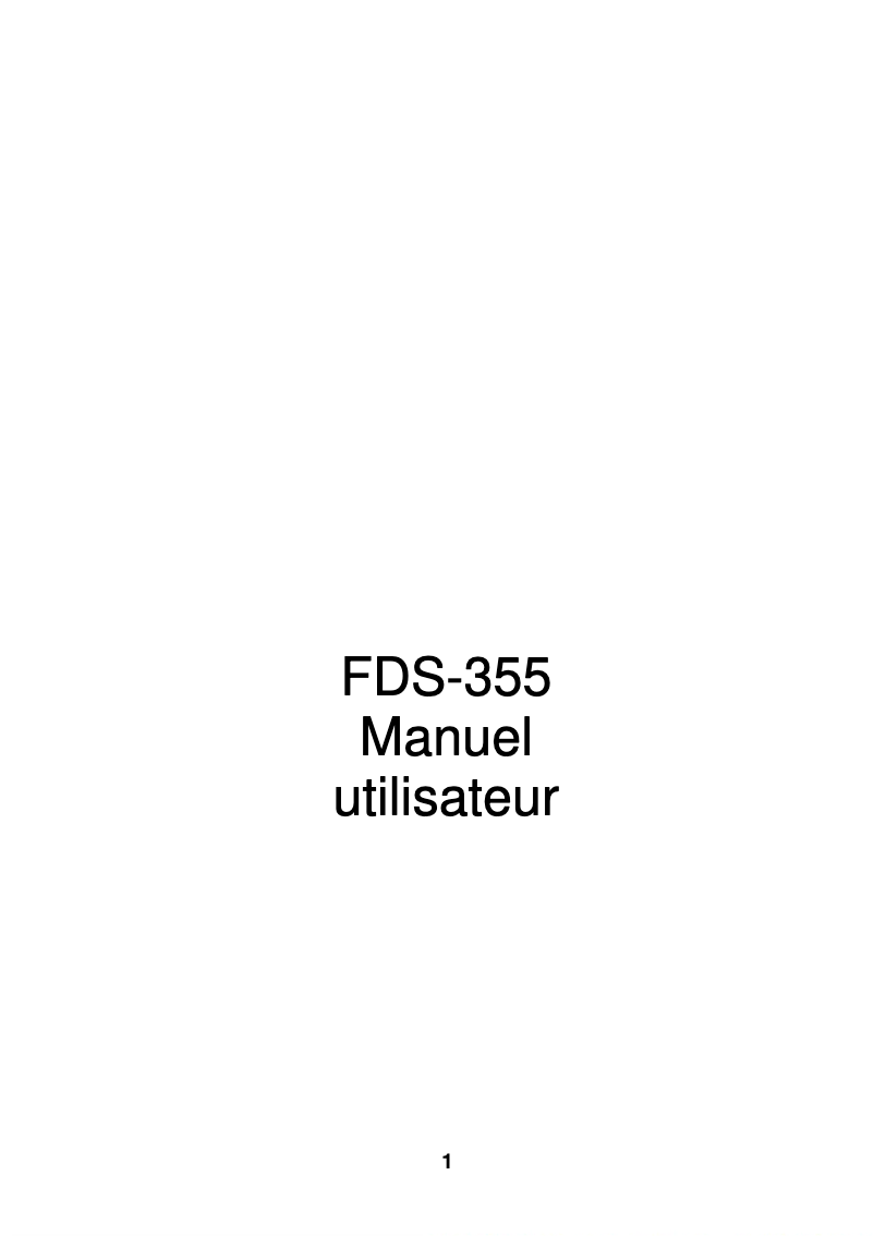 Page n°1 - Manuel utilisateur BSS Audio FDS-355