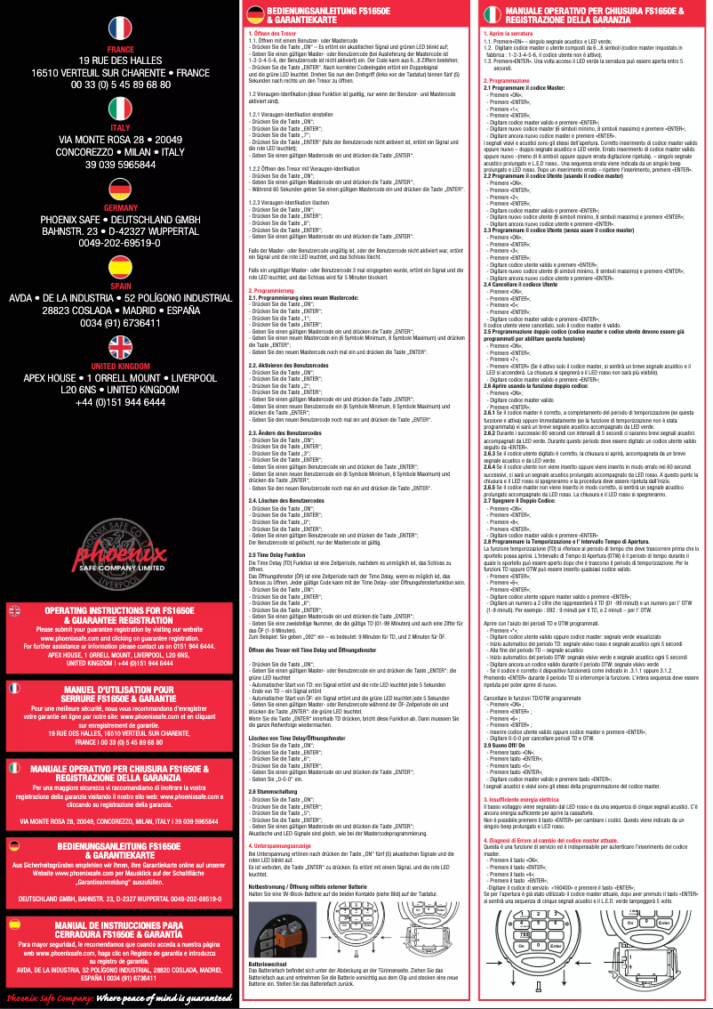 Page 1 de la notice Manuel utilisateur Phoenix Fire Chief FS1651E