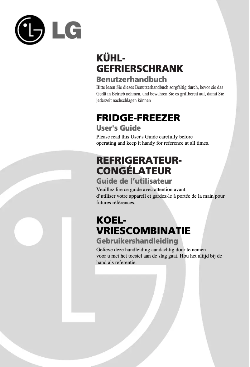 Image de la première page du manuel de l'appareil GR-Q459BSYA