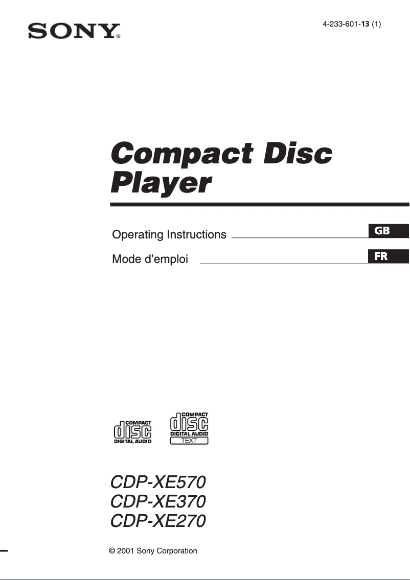 Página 1 del manual Manual de usuario Sony CDP-XE370