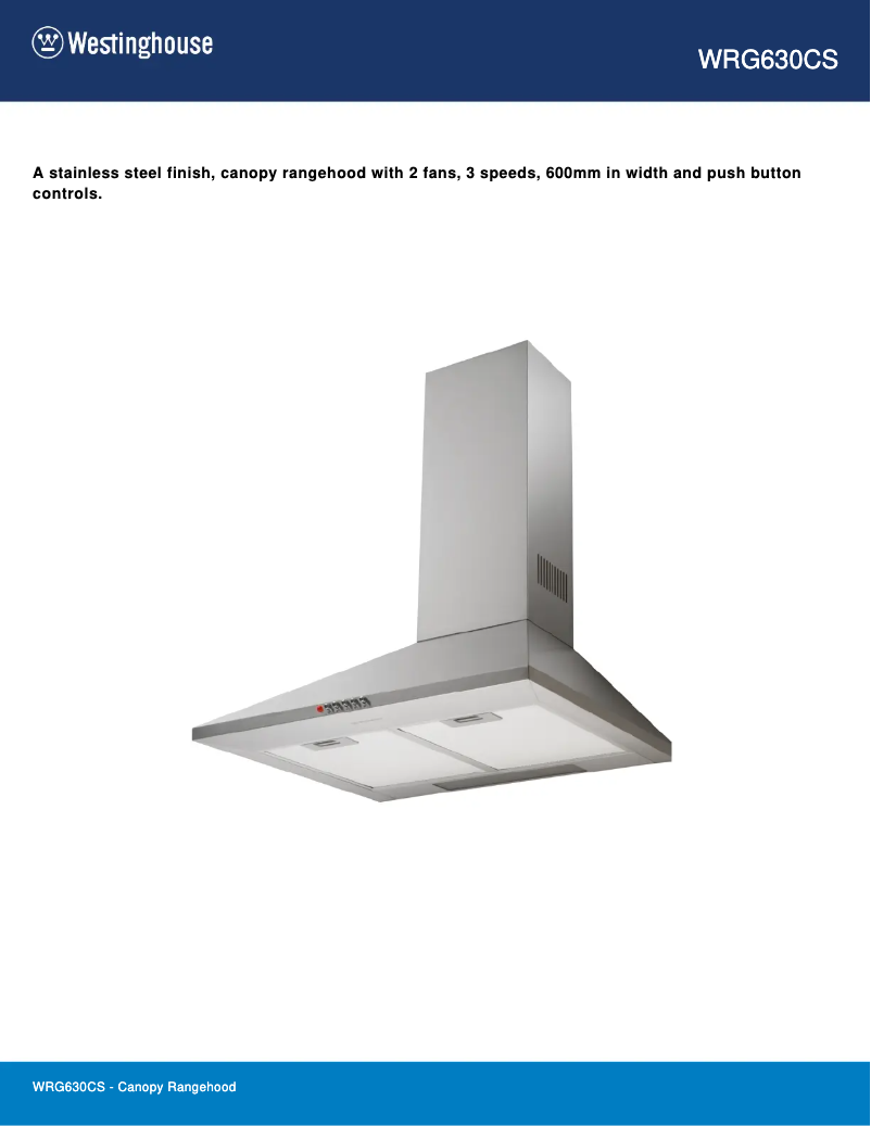 Page n°1 - Fiche technique Westinghouse WRG630CS