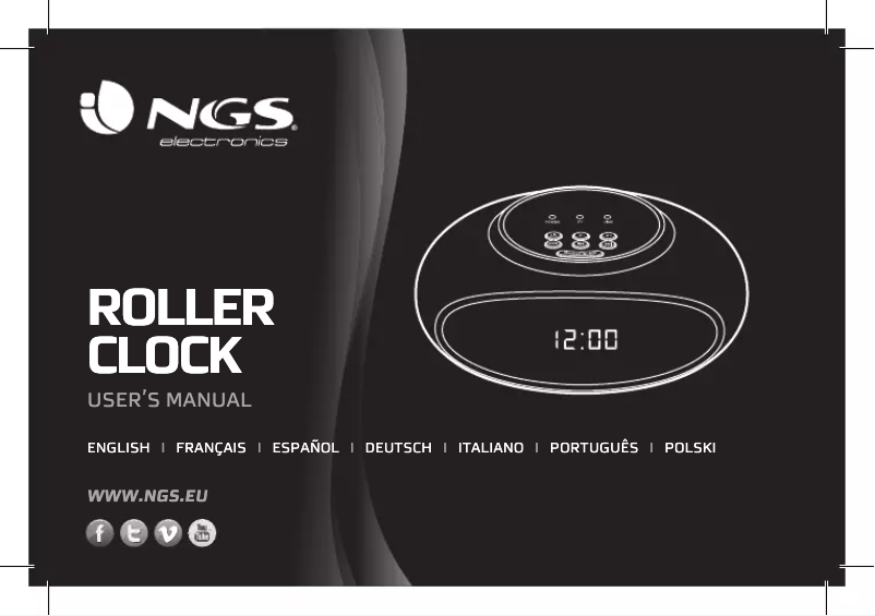 Page 1 de la notice Manuel utilisateur NGS Roller Clock