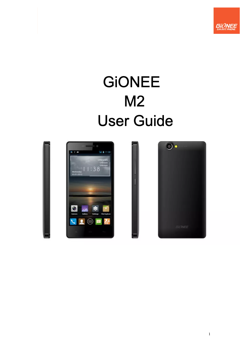 Page n°1 - Manuel utilisateur Gionee Marathon M2