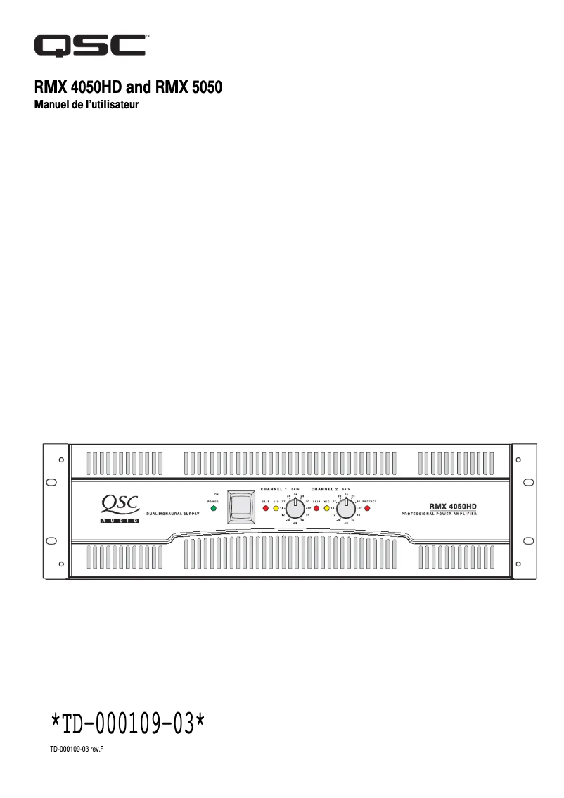 Página 1 del manual Manual de usuario QSC RMX 4050HD
