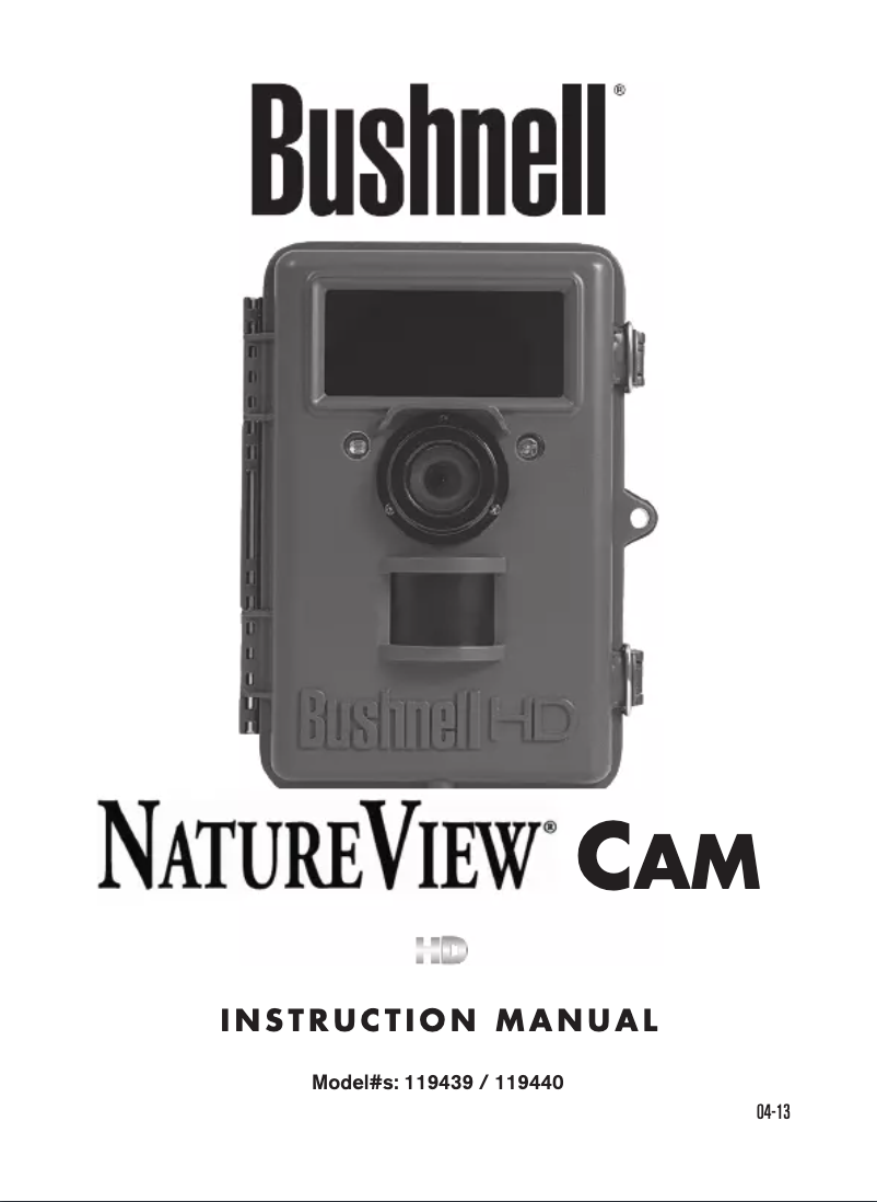 Page 1 de la notice Manuel utilisateur Bushnell NatureView Cam 119439